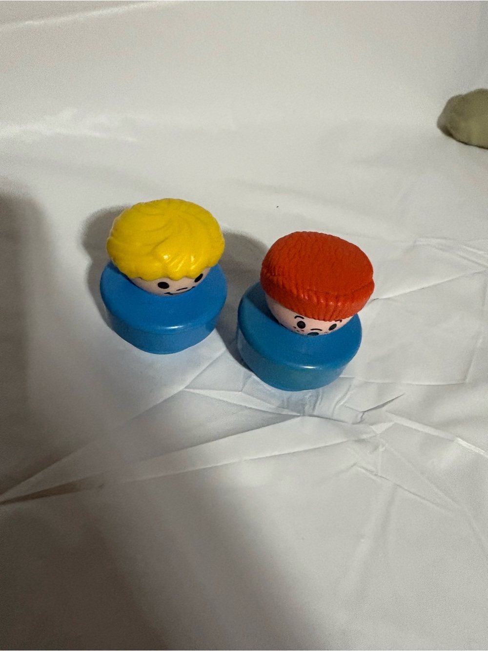 Fisher-Price Blue Peg People with Yellow and Orange Hair